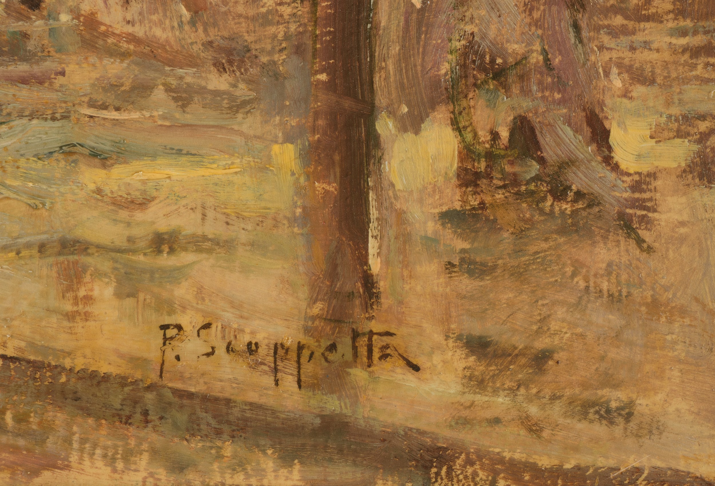 Pietro Scoppetta - Parigi - olio su carta applicata su cartone