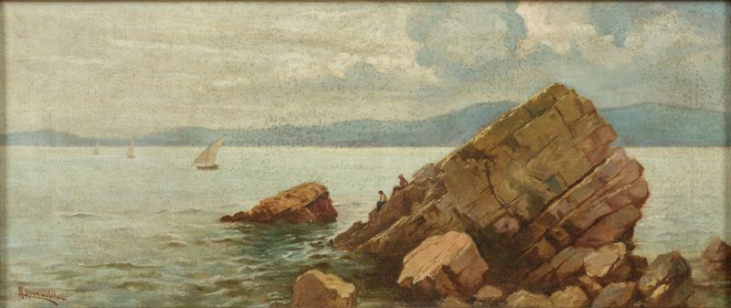 Riccardo Sparavilla - Marina, olio su tela