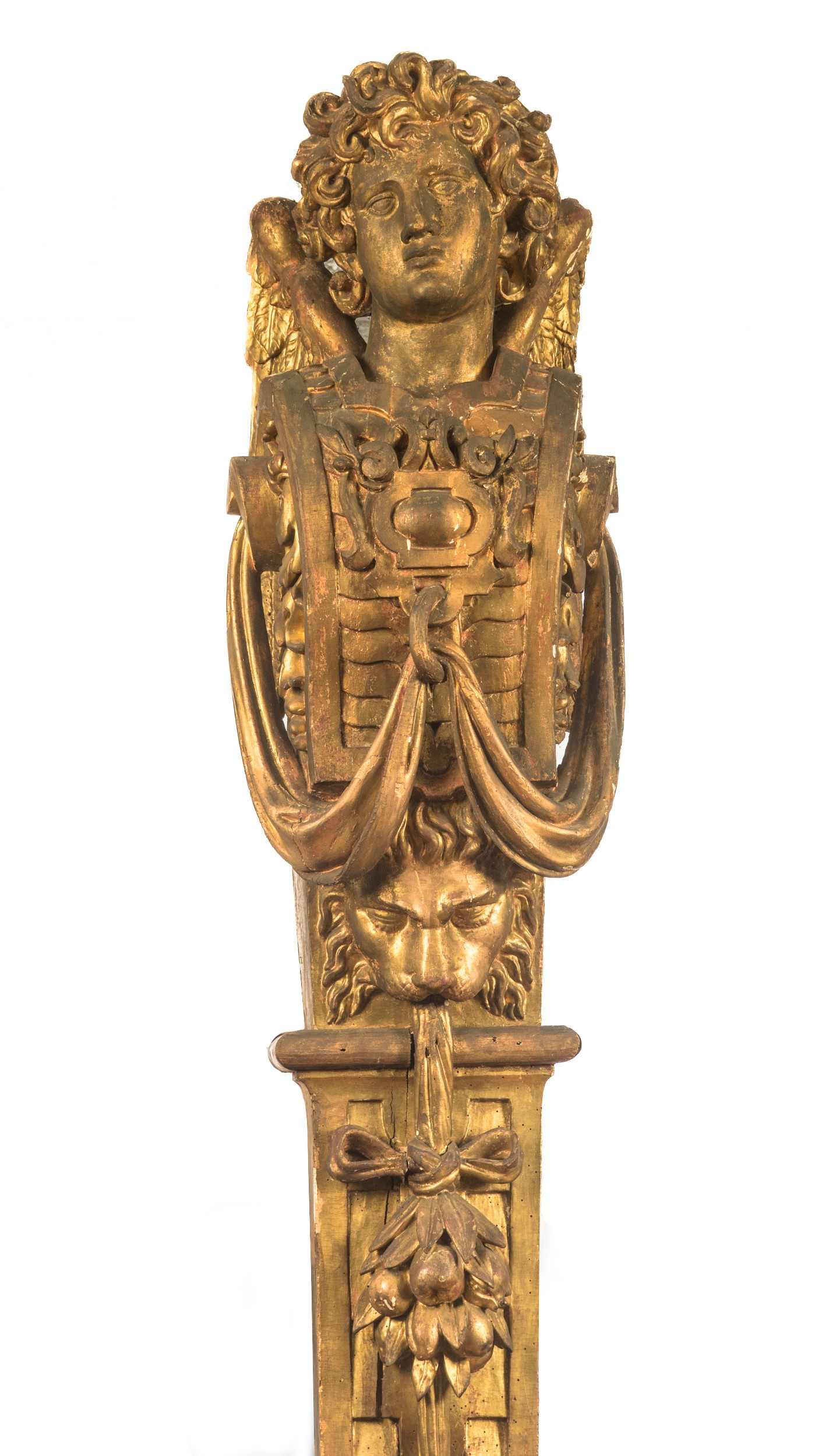 Imponente coppia di telamoni architettonici