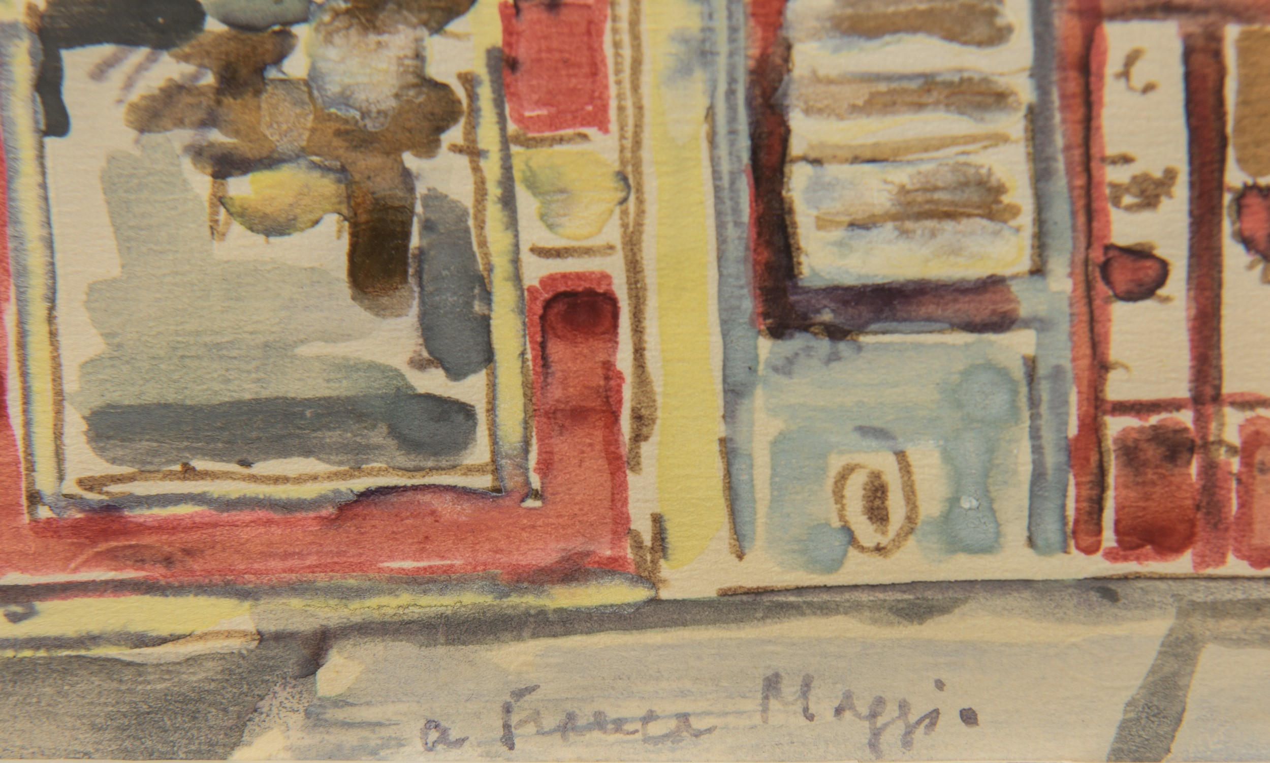 Orfeo Tamburi - Due acquarelli su carta: Finestre; Montparnasse