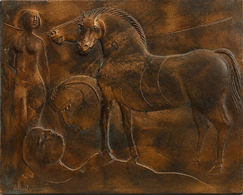 Bruno Cassinari - L’amore (bassorilievo in bronzo)