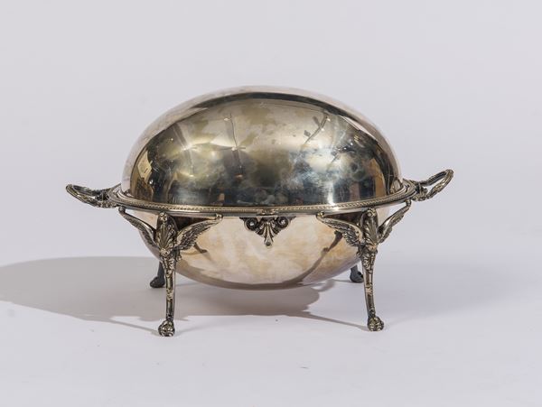 Scaldavivande in metallo argentato