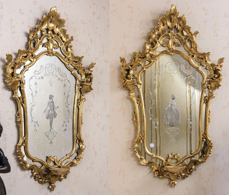 Coppia di specchiere veneziane