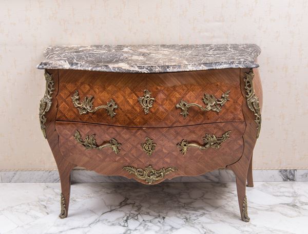 Comò in stile Luigi XV a due cassetti