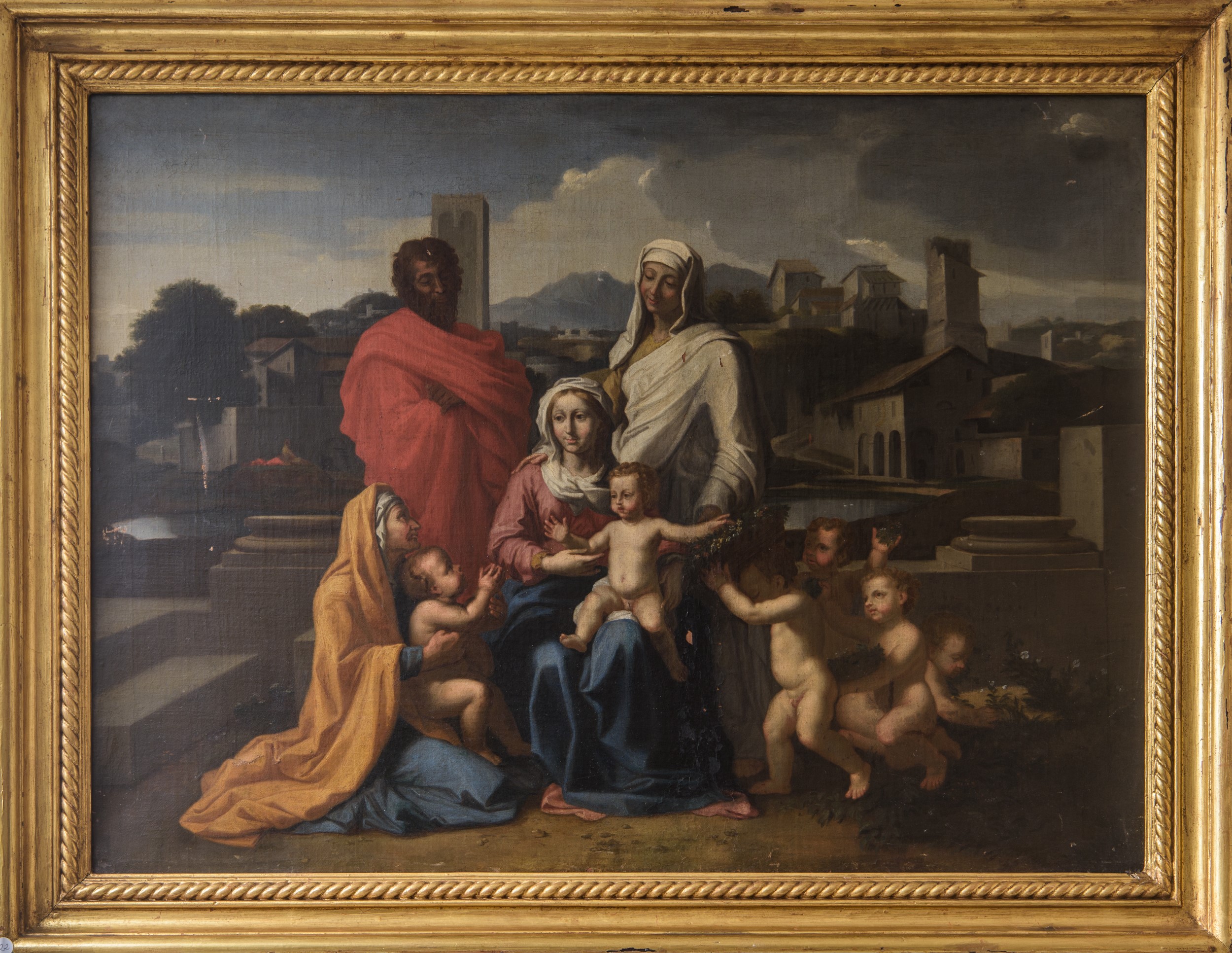 Nicolas Poussin - Sacra famiglia con Sant'Elisabetta, San Giovannino, San Giuseppe e Sant'Anna, o...
