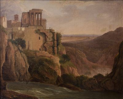 Autore non identificato, Veduta di Tivoli, olio su tela