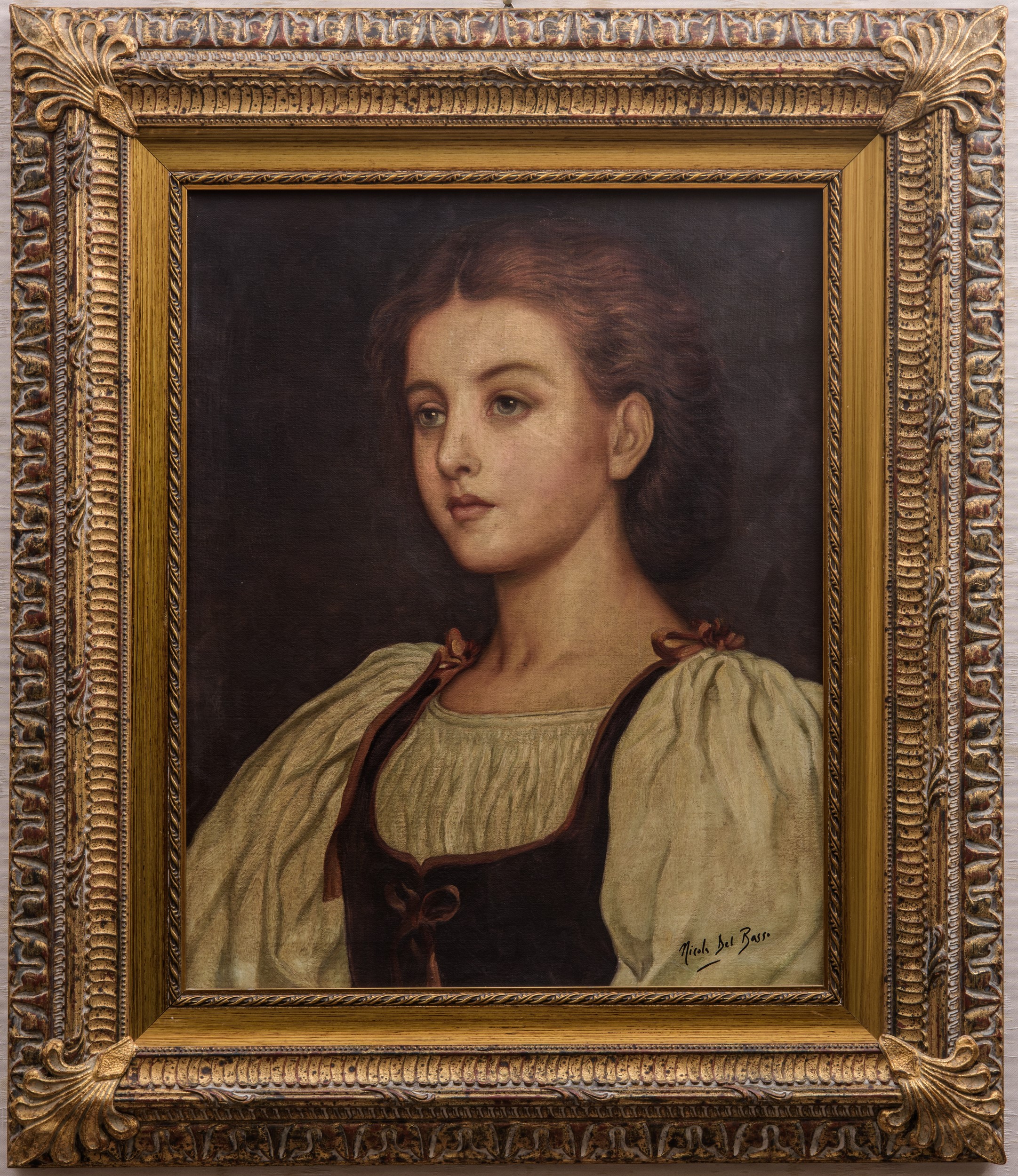 Autore ignoto, Ritratto di fanciulla, olio su tela