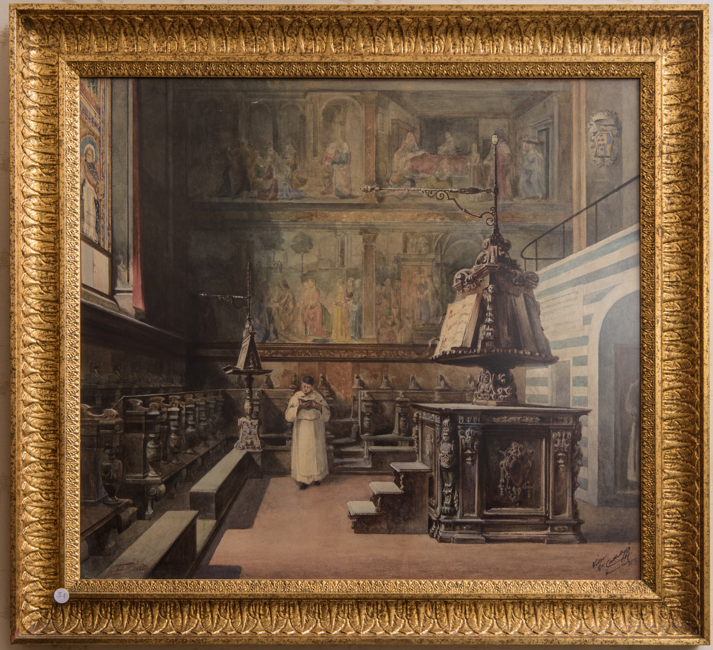 Francesco Pedulli - Coro di Santa Maria Novella, acquarello su carta