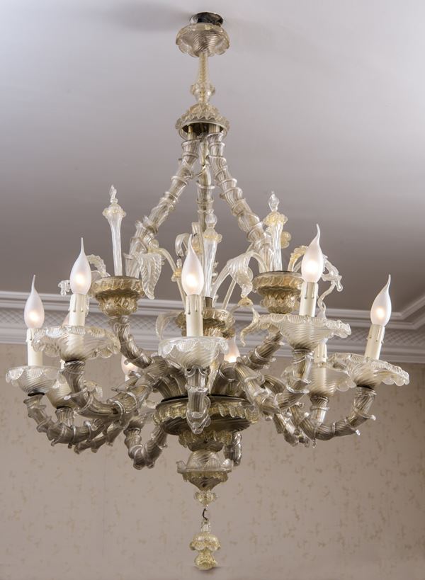 Lampadario in vetro di Murano