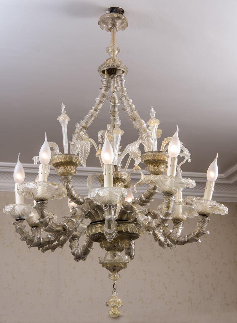 Lampadario in vetro di Murano