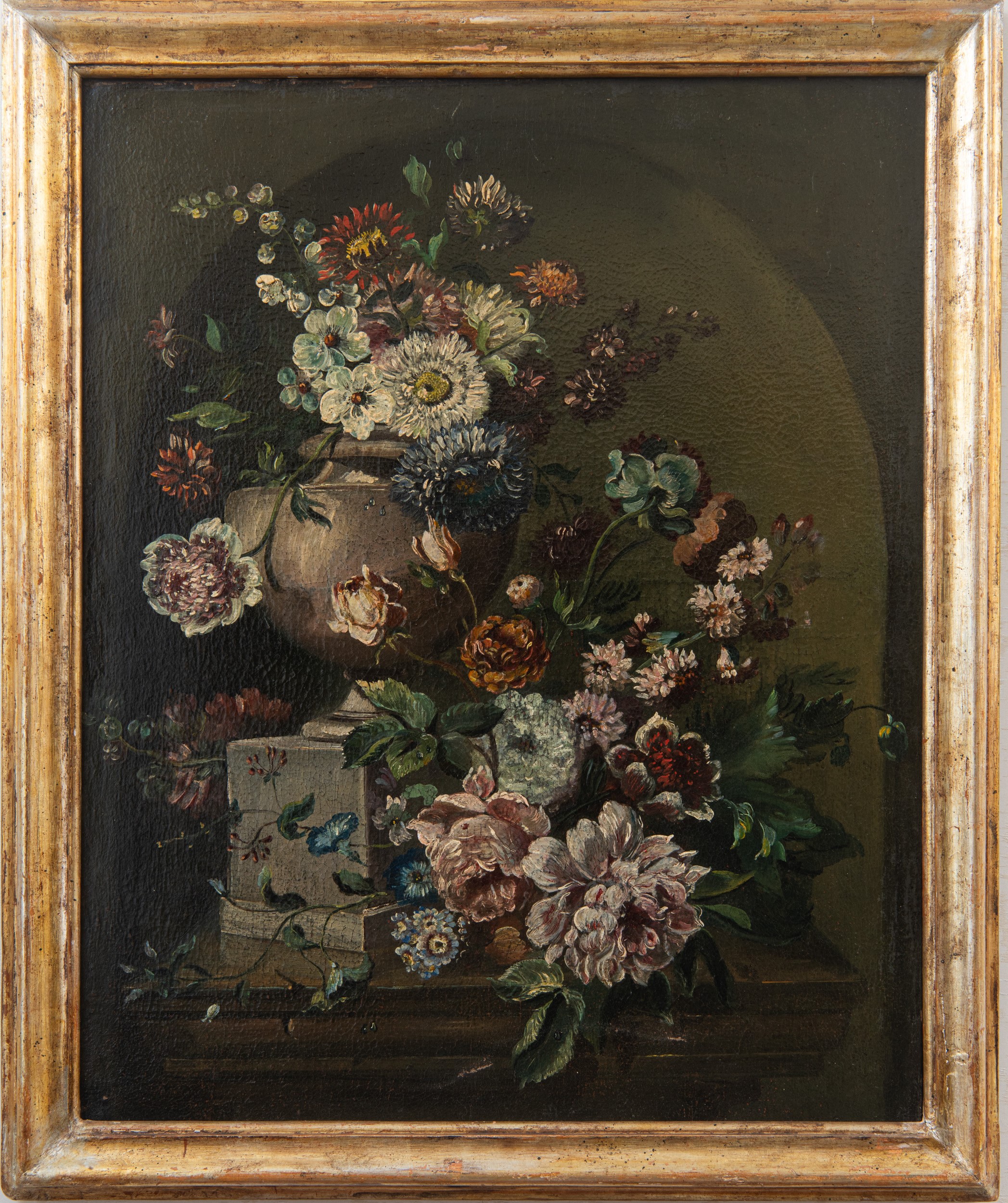 Maestro dei Fiori Guardeschi - Coppia di nature morte, olio su tela