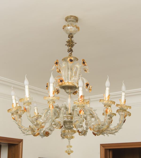 Lampadario in vetro di Murano