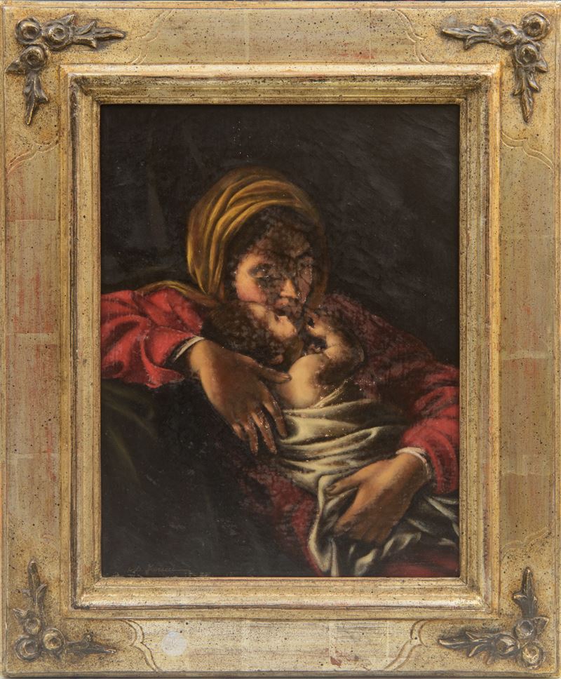 Massimo Stanzione - Madonna con bambino, olio su tela