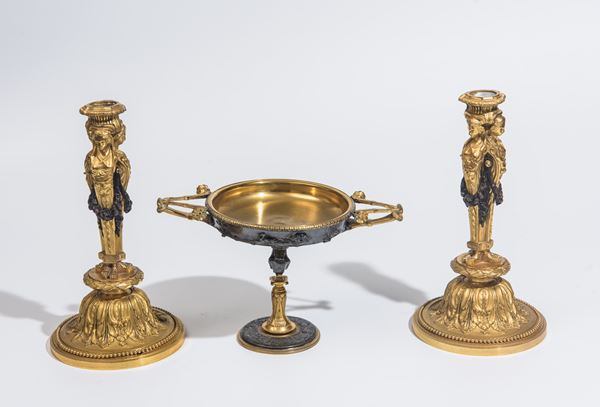 Garniture in bronzo dorato