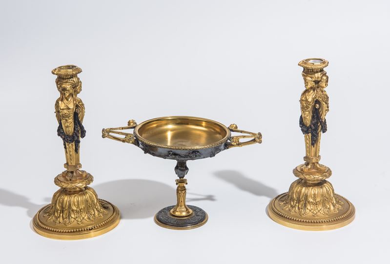Garniture in bronzo dorato