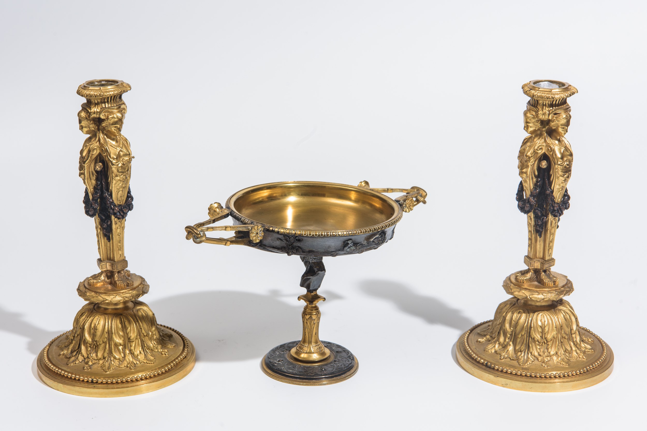 Garniture in bronzo dorato