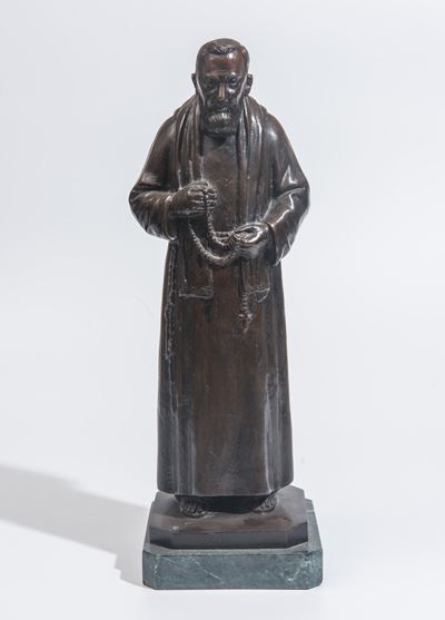 De Santis, Statua in bronzo di figura religiosa