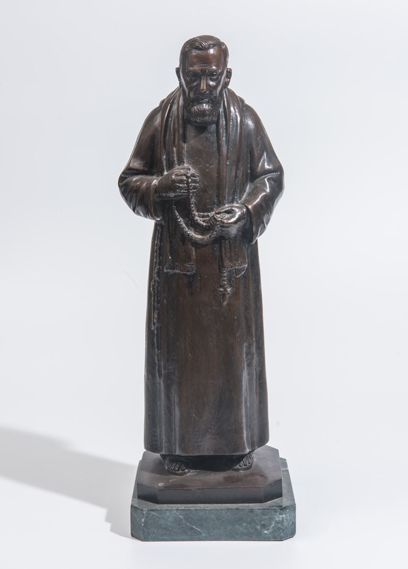 De Santis, Statua in bronzo di figura religiosa