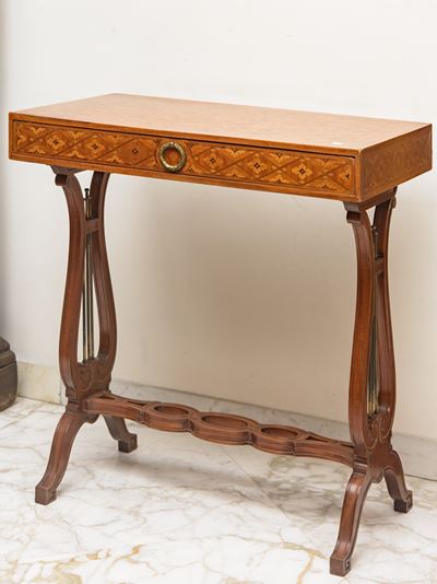 Tavolino da parete in stile neoclassico, legno massello, Italia, fine XIX secolo