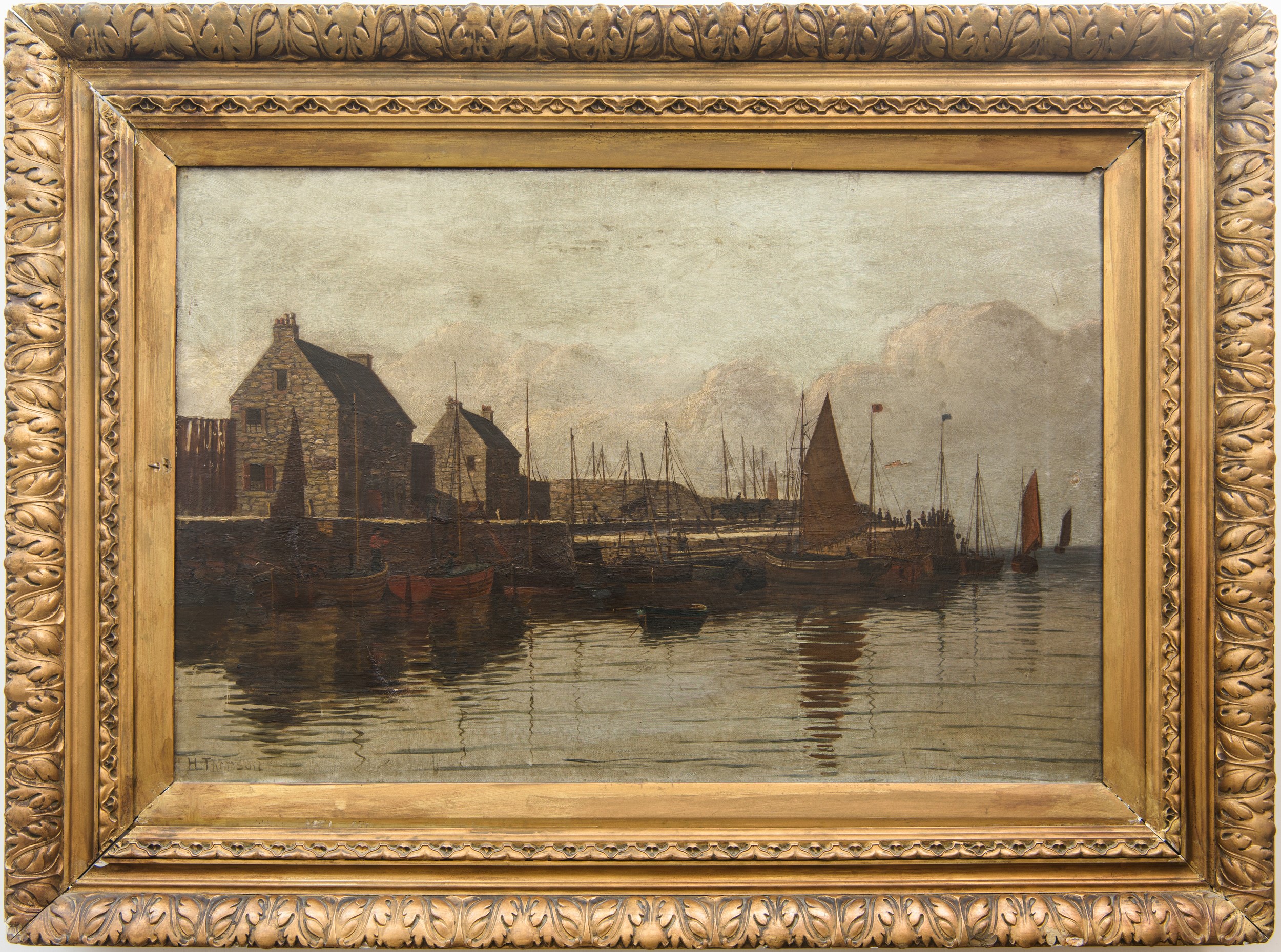 Horatio Thomson - Veduta di città nord-europea, olio su tela