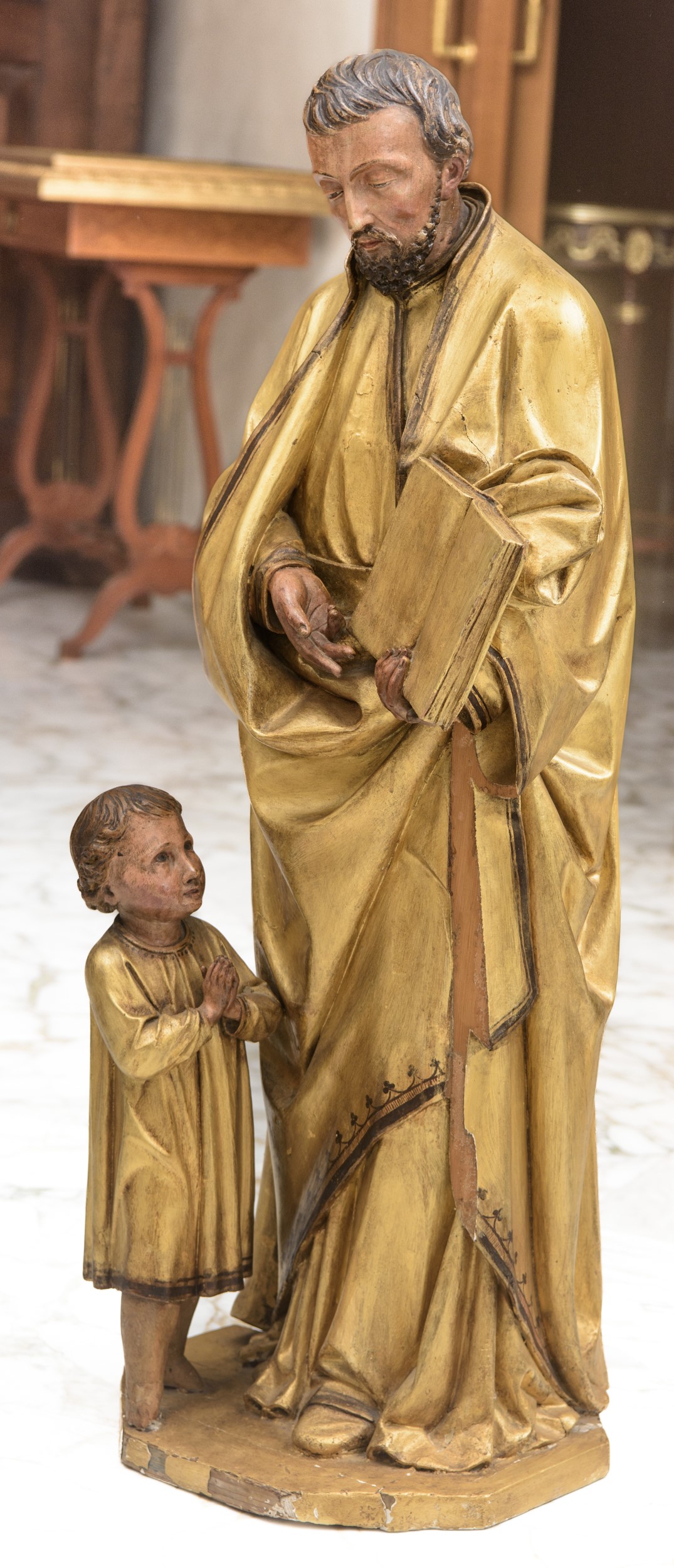 Scultore italiano del XIX secolo, San Giuseppe con bambino