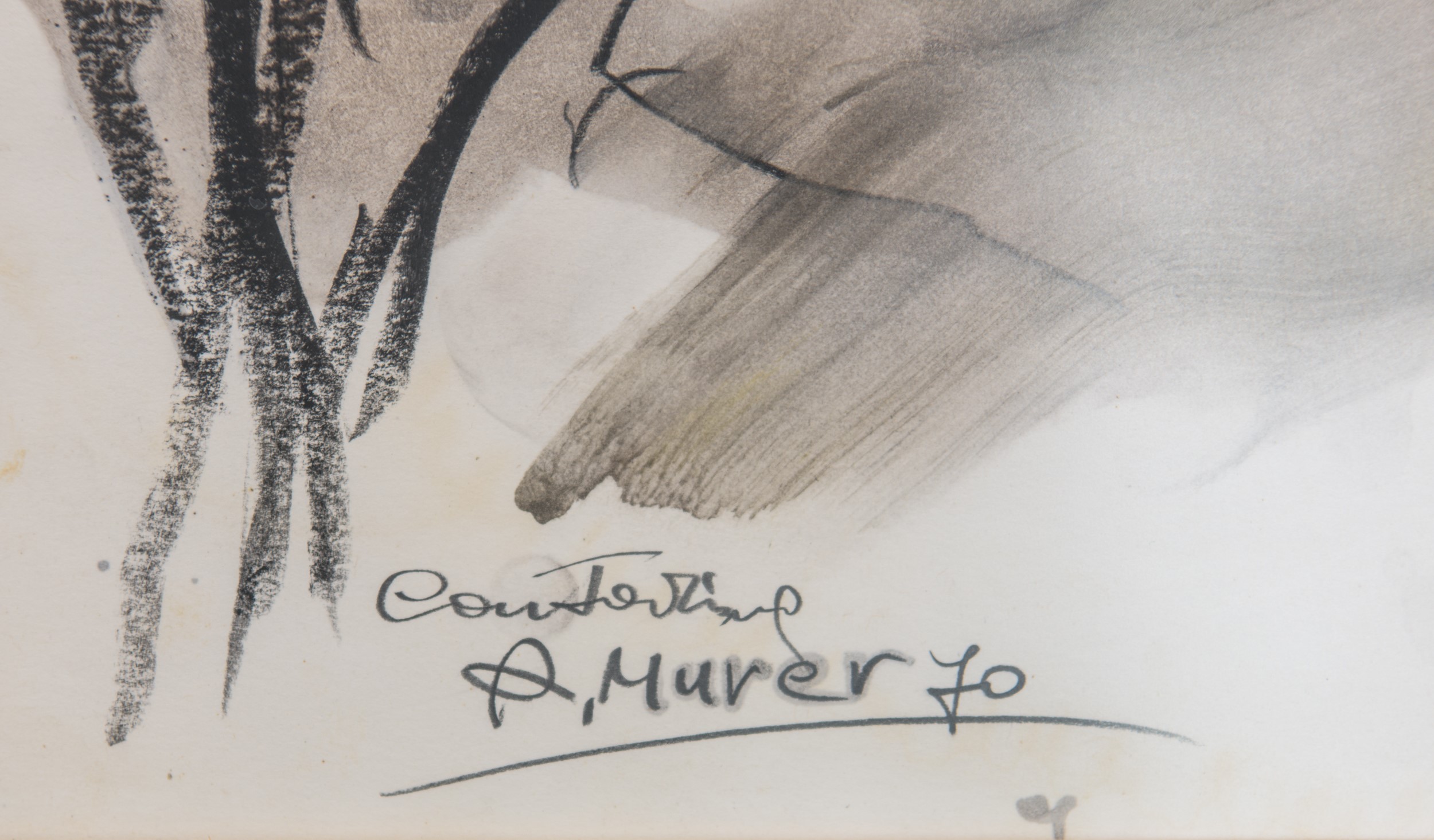 Augusto Murer - Contadina - Pastello e acquarello su carta