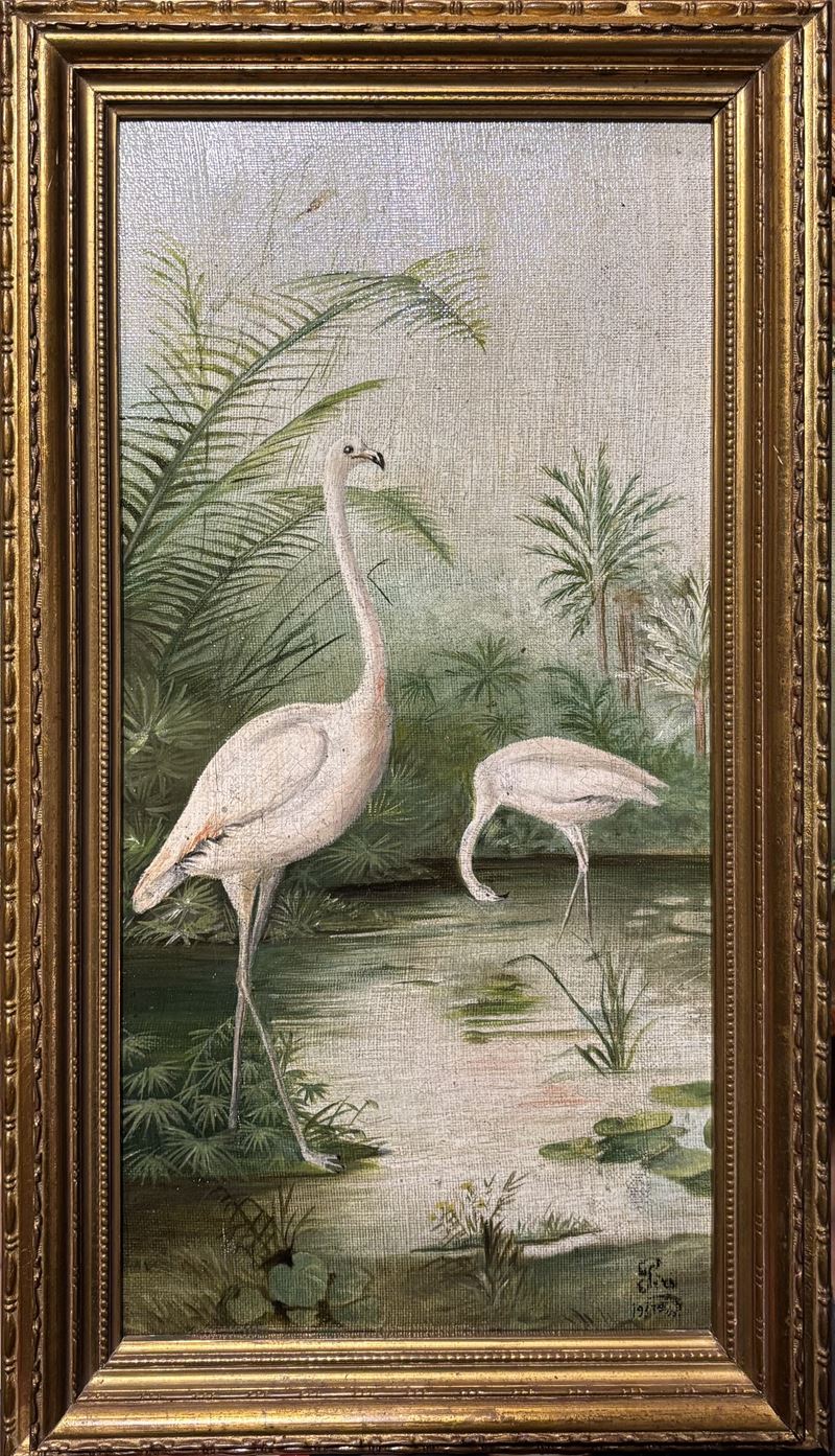 Miniature e dipinti su tavola e tela (5 opere): soggetti animali e natura morta