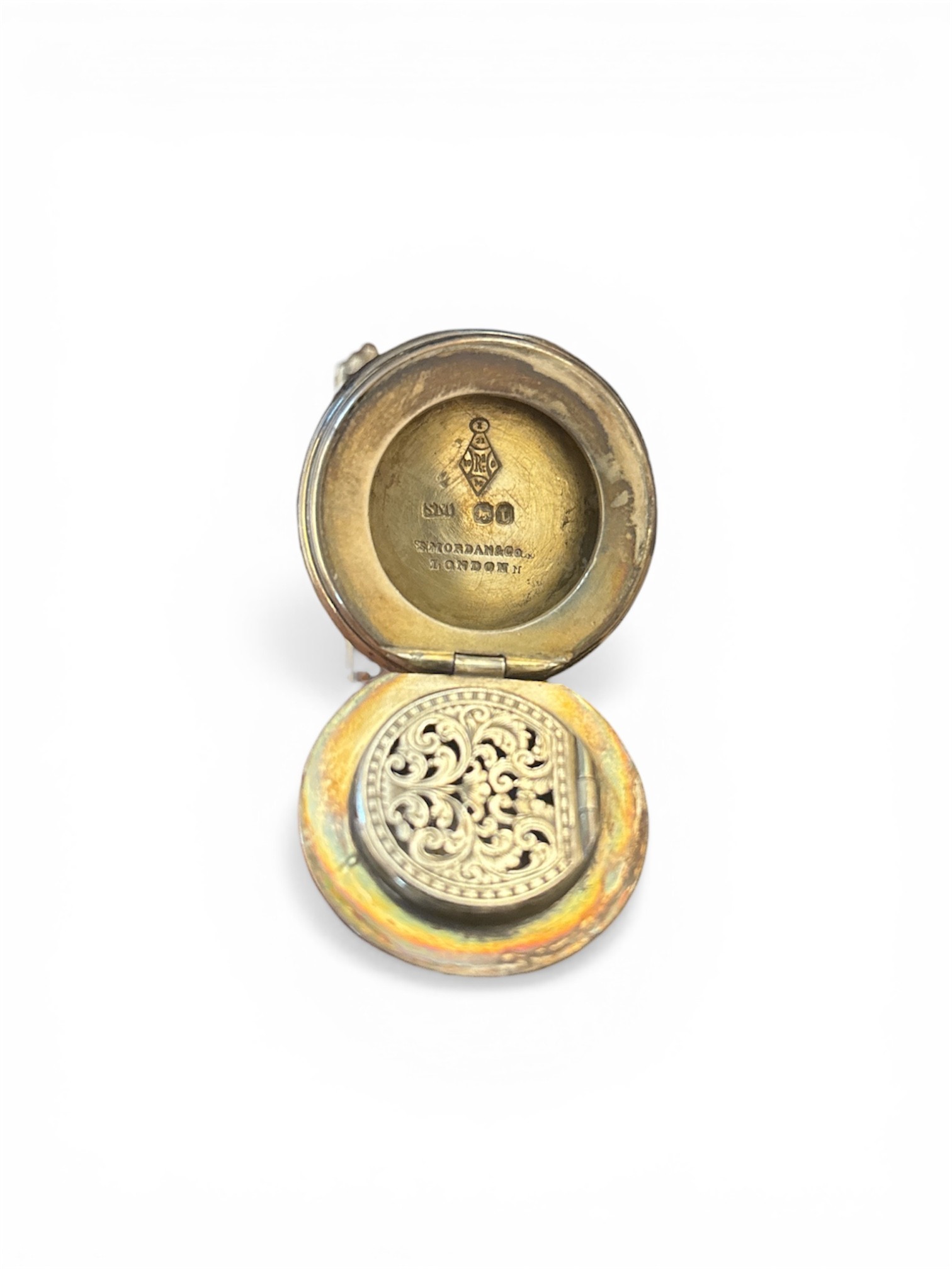 Porta profumo a forma di corno in argento sterling