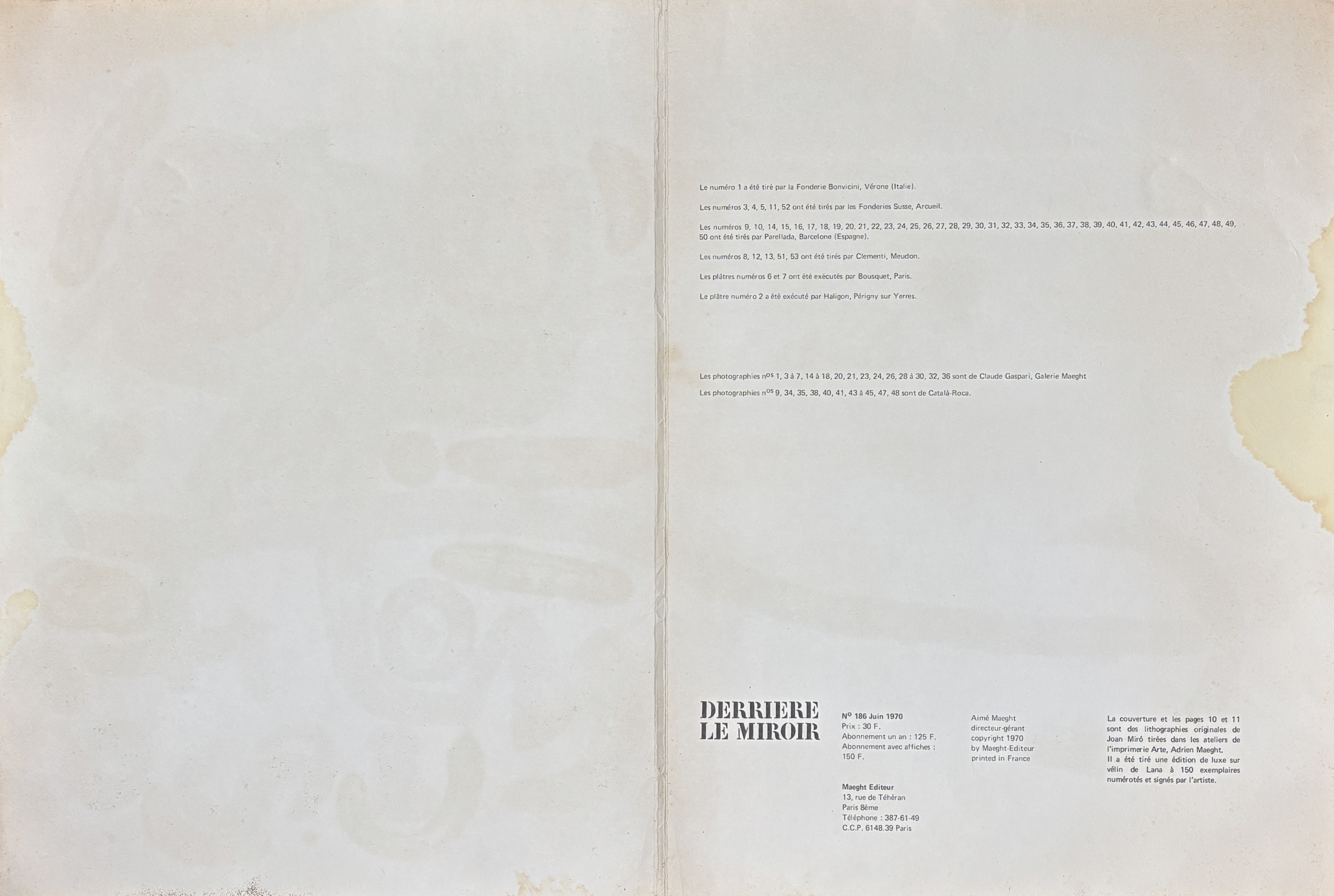 Les sculptures, aus: Derriere le miroir, Nr. 186
