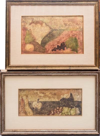 Coppia di nature morte, olio su tela