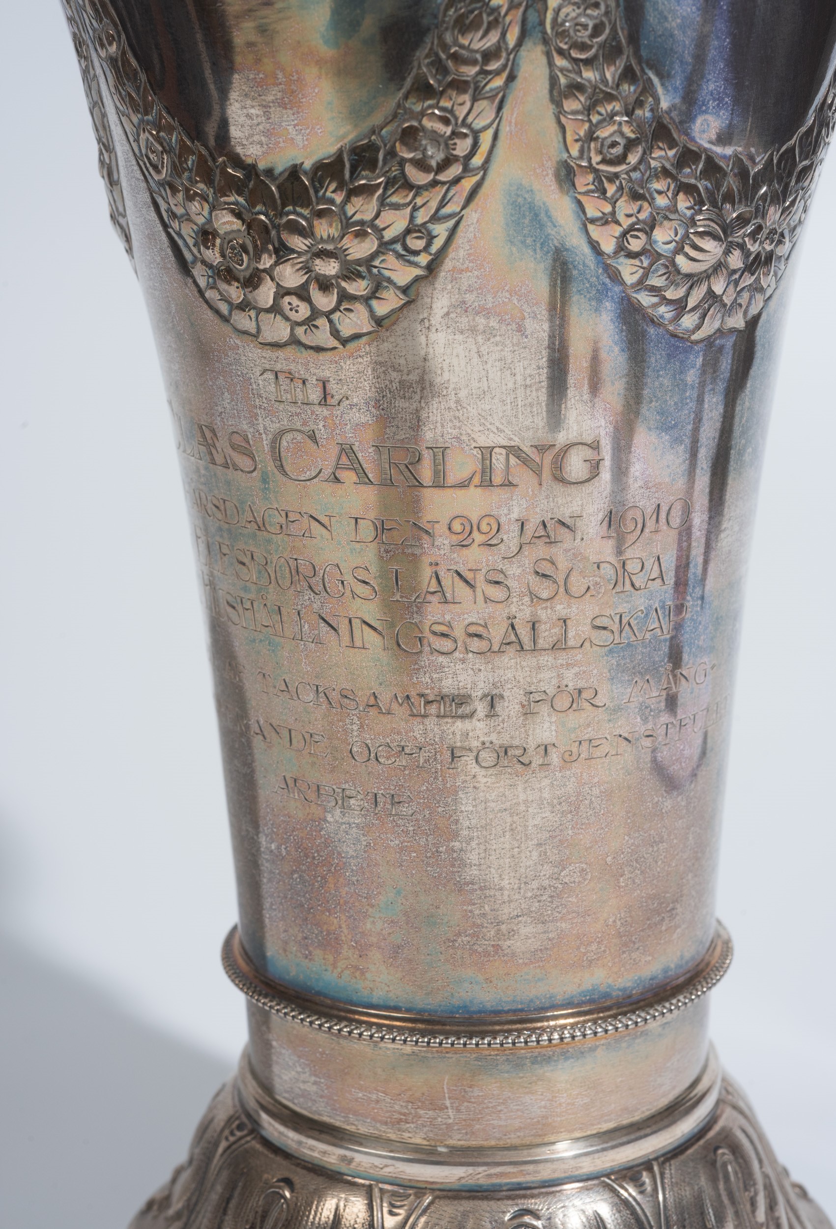 Vaso con coperchio in arg. 800