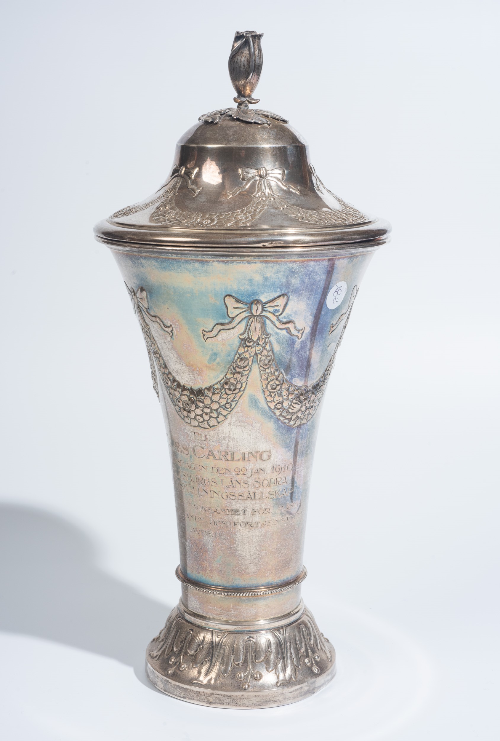 Vaso con coperchio in arg. 800