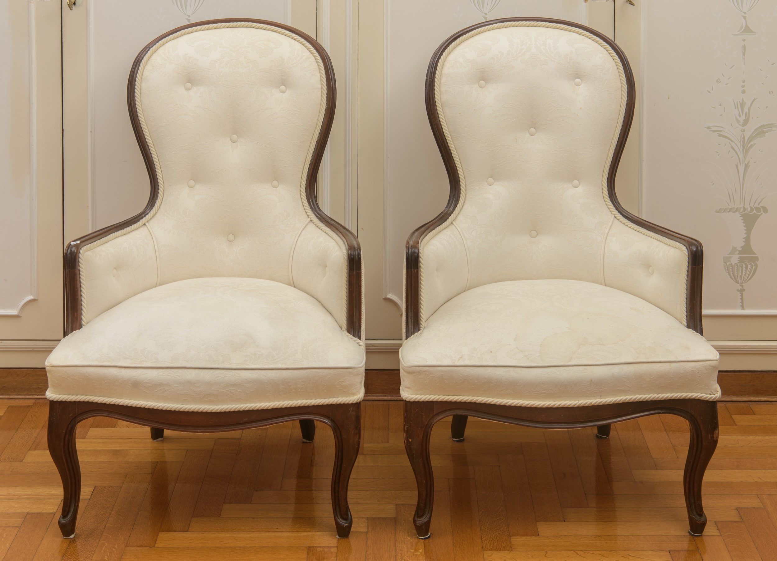 Tre poltrone da salotto Luigi Filippo