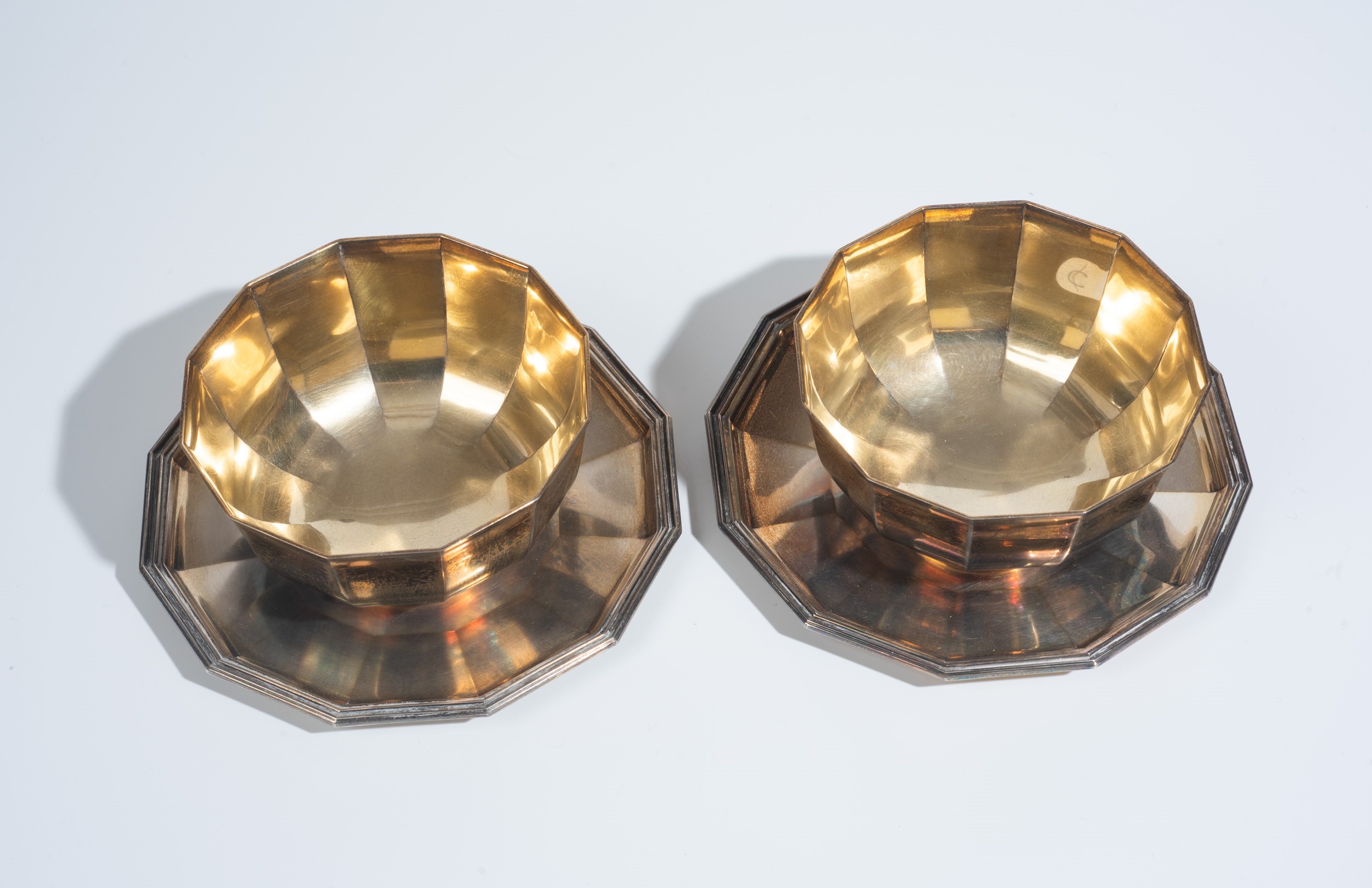 Bulgari - Coppia di ciotole con piattino in argento 925