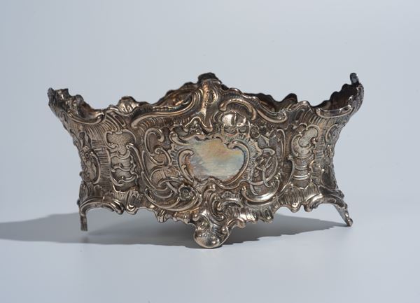 Cestino in metallo argentato