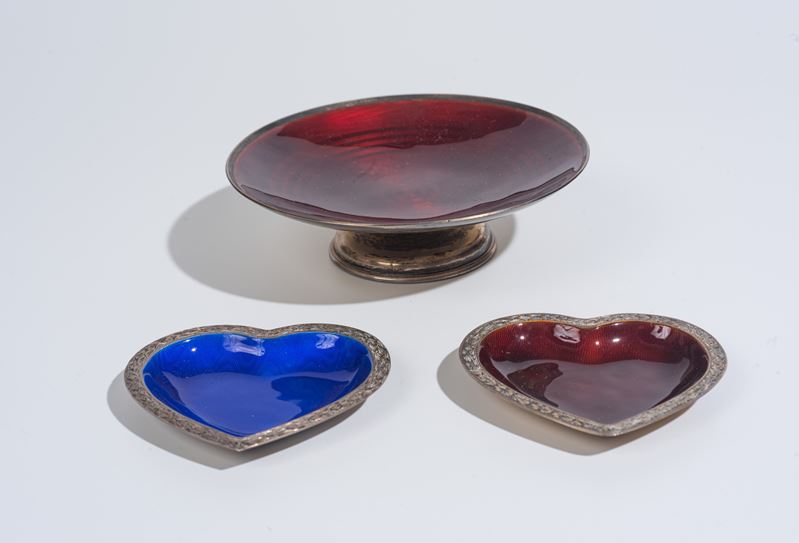 Tre piattini in argento 925