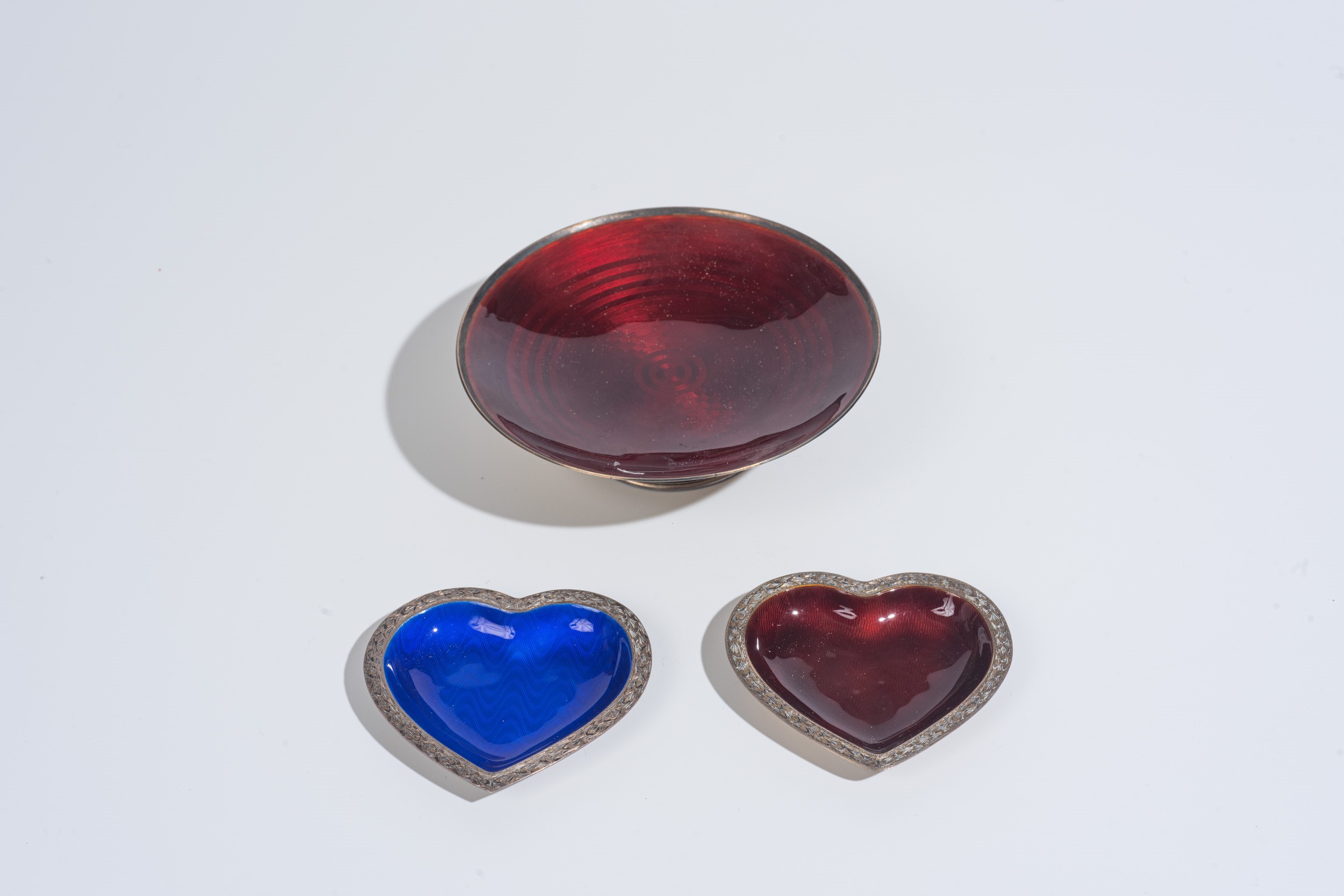 Tre piattini in argento 925