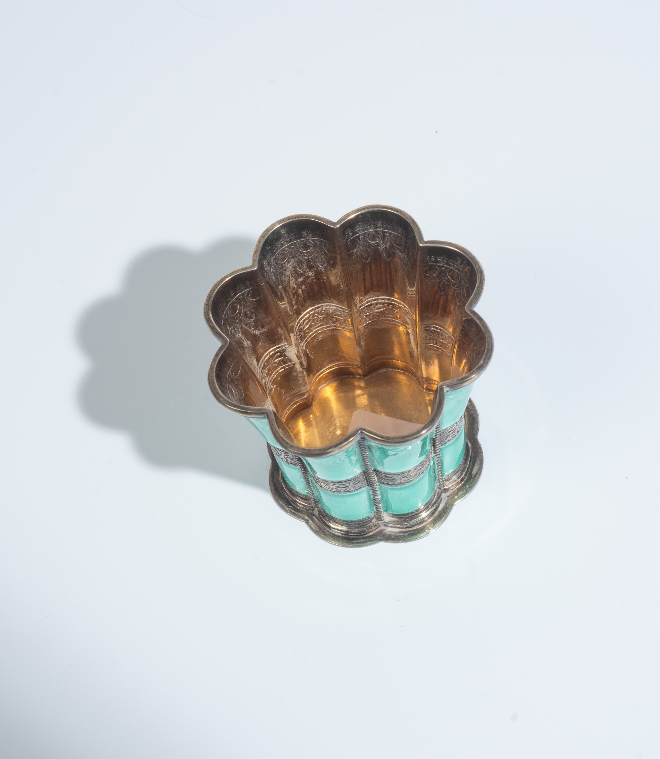 Tre scatole e un vasetto in argento e malachite