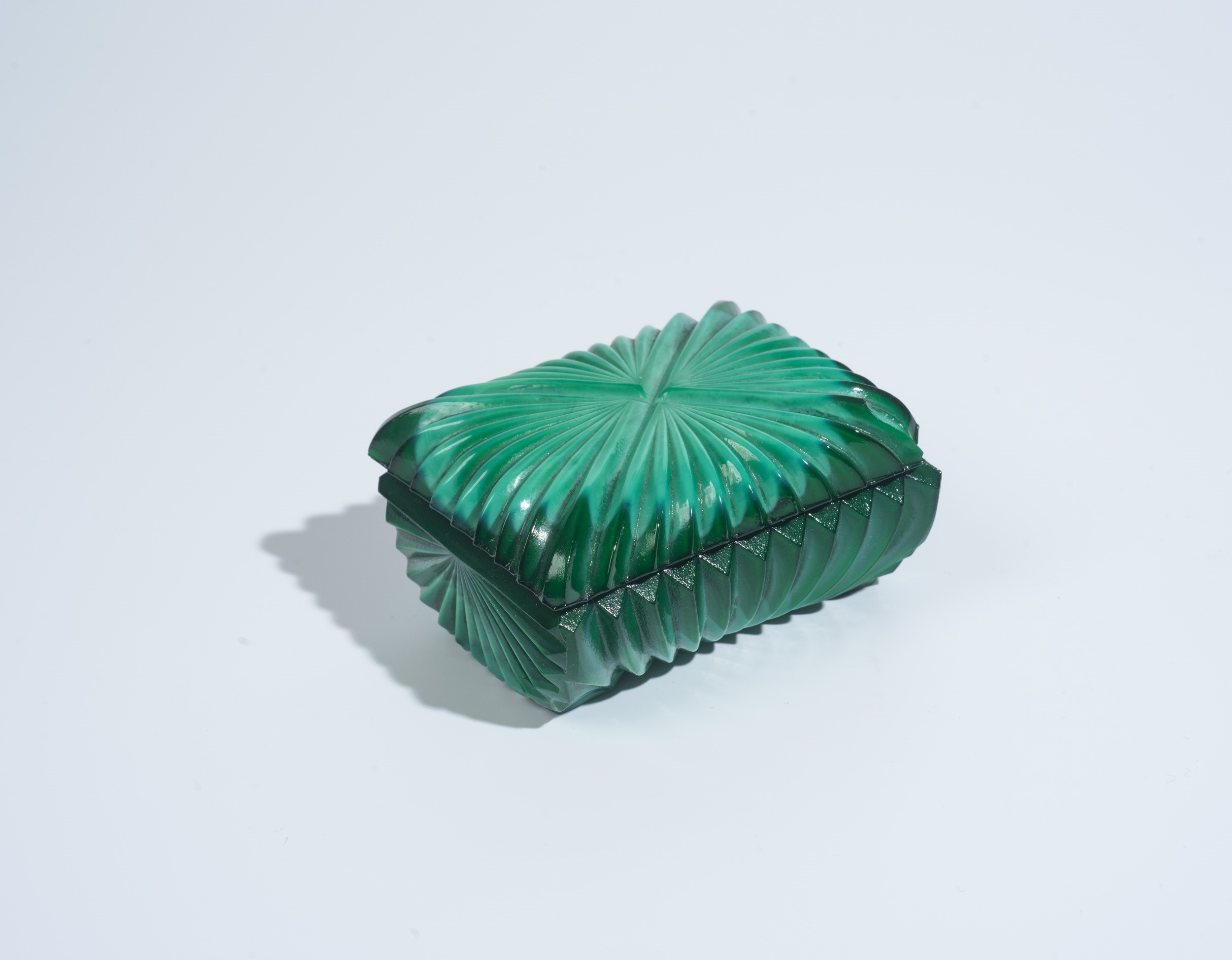 Tre scatole e un vasetto in argento e malachite