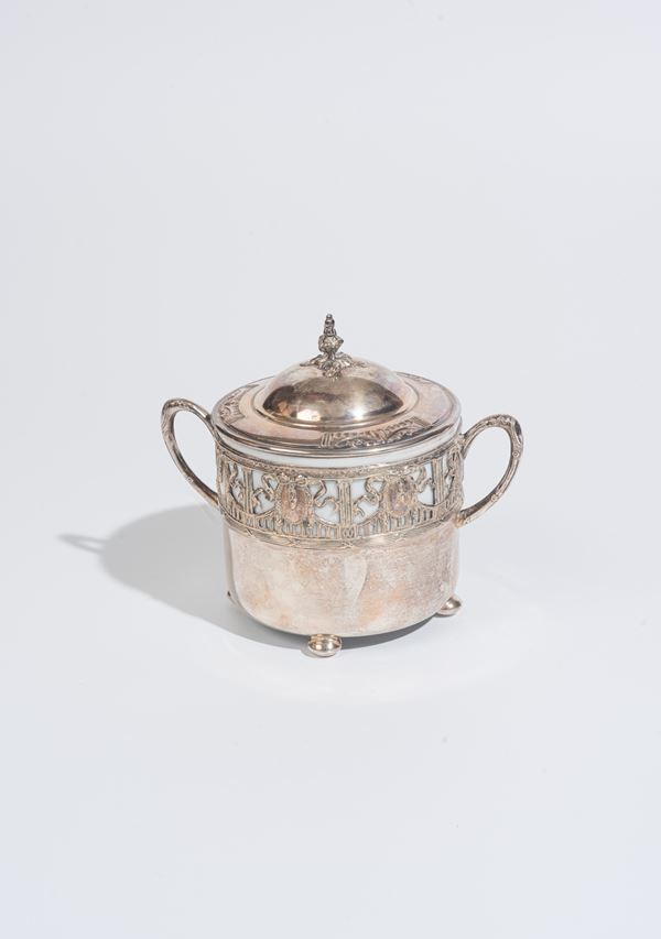 Zuccheriera in metallo argentato