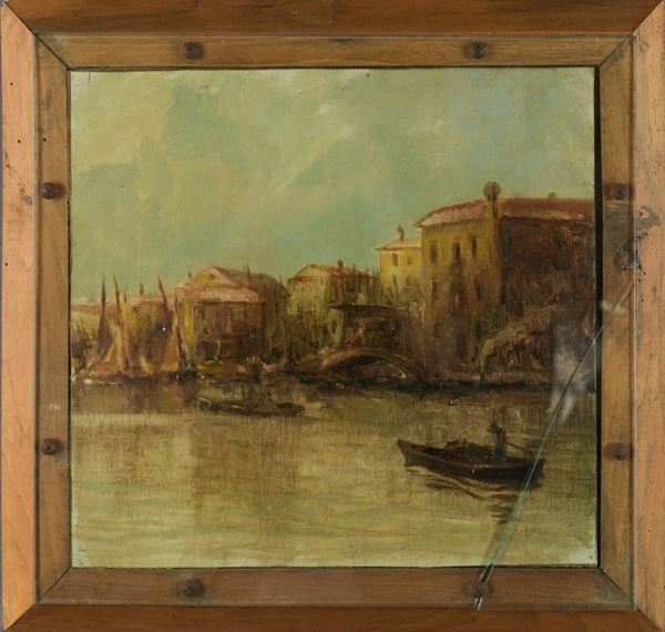 Scorcio di citt&#224; con fiume