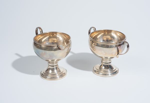 Lattiera e zuccheriera in argento