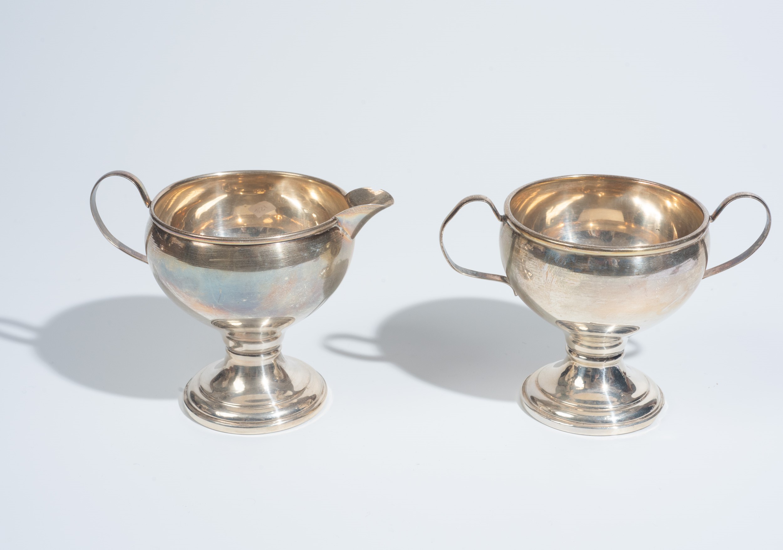 Lattiera e zuccheriera in argento