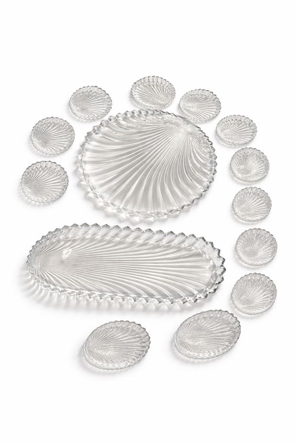 Lotto di oggetti da tavola in vetro