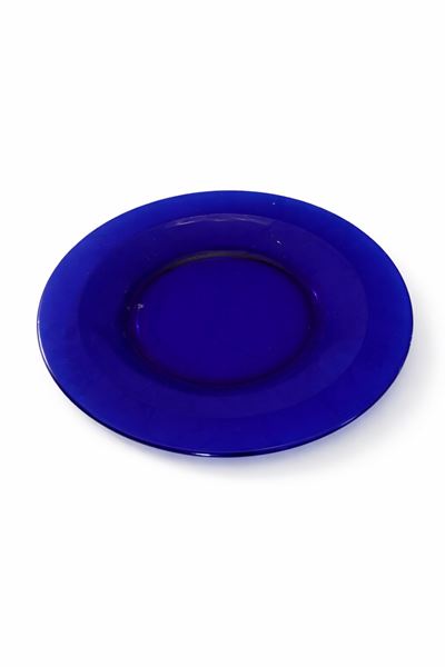 Dodici sottopiatti in vetro color blu, XX secolo