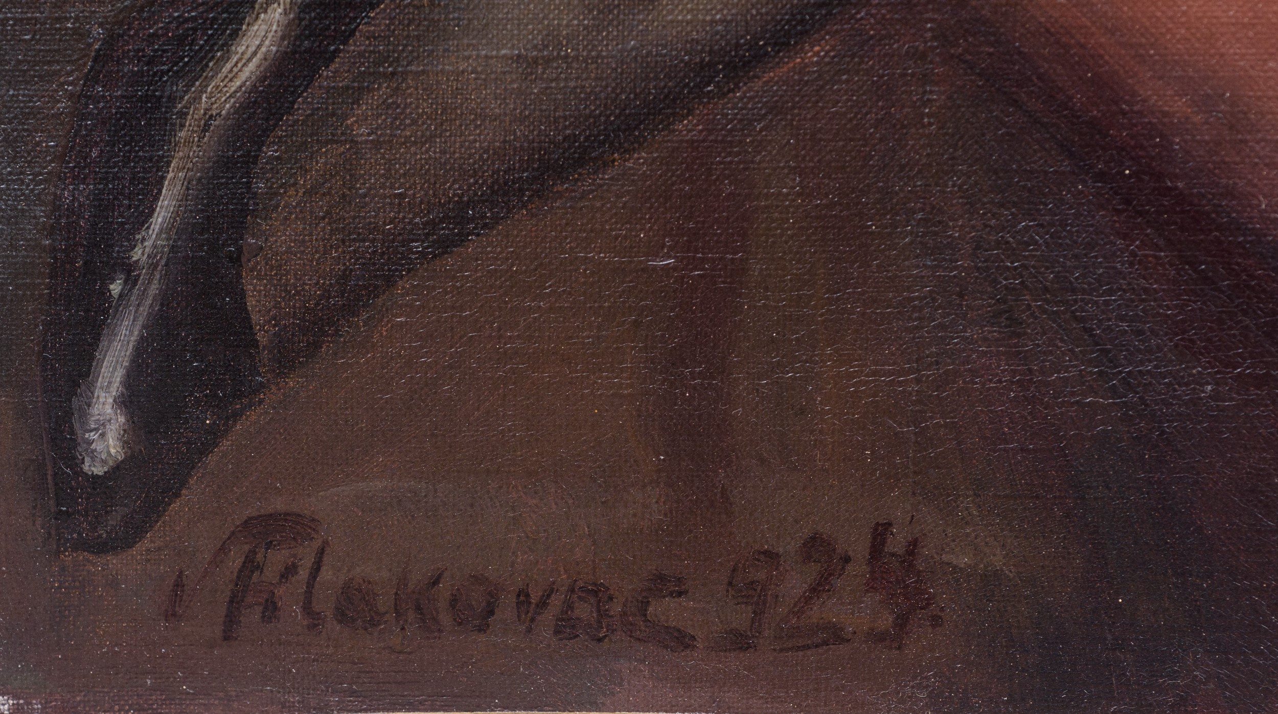 Vladimir Filakovac - Figura femminile distesa, olio su tela