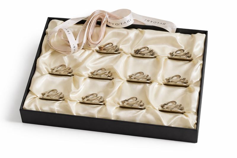 Bulgari - 12 segnaposto in argento