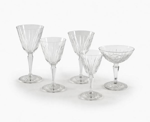 Servizio di bicchieri in cristallo molato