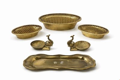 Lotto di oggetti decorativi, ottone, XX secolo