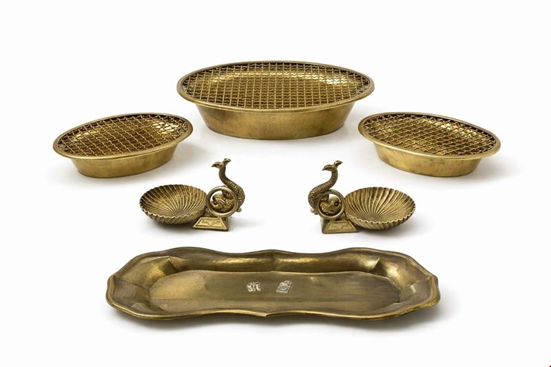 Lotto di oggetti decorativi, ottone, XX secolo